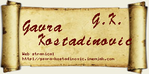 Gavra Kostadinović vizit kartica